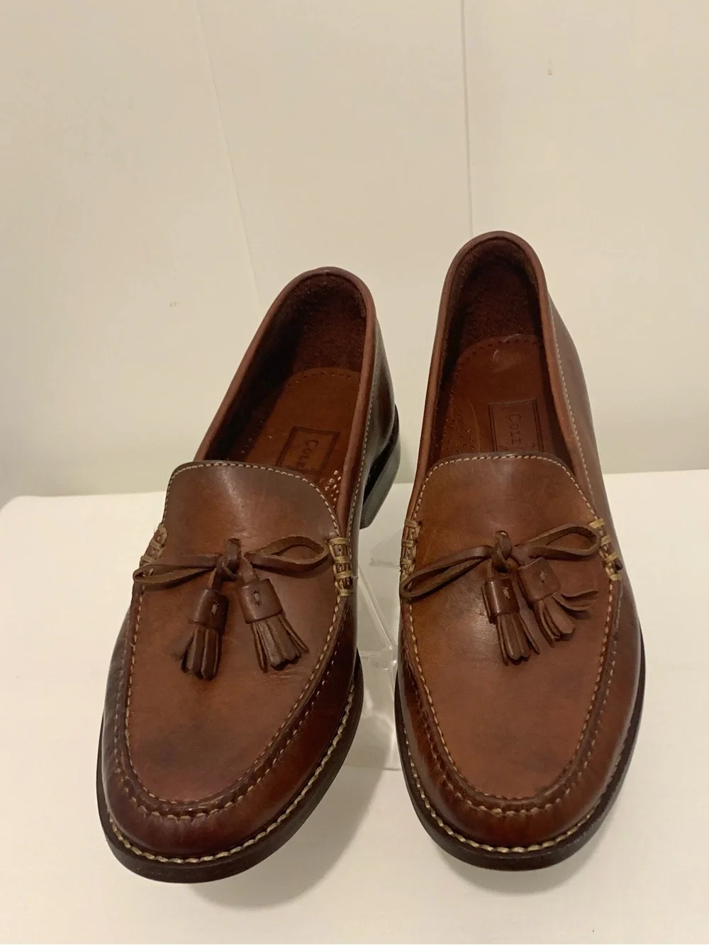 Cole Haan Brown Leather Tassel Loafers - Classic Moc Toe